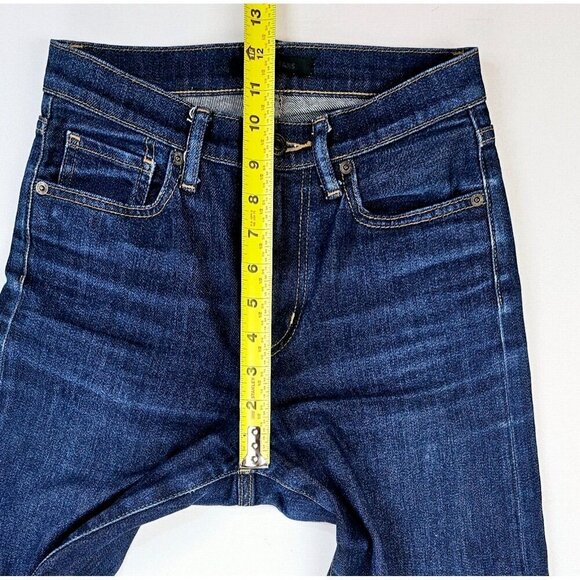 Uniqlo Size 24X27 Womens Regular Straight High Rise Kaihara Blue Denim Jeans - Picture 3 of 12